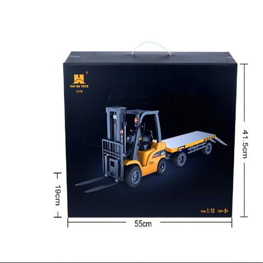1/10 scale 10 channels 2.4GHz Huina 1576 BIG Remote Control Forklift With Flatbed Truck For 8-Years-Olds from US/CANADA/EU/AU