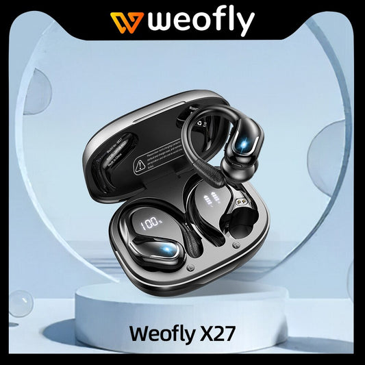 Weofly TWS Bluetooth Earphones 60H Playtime IPX7 Waterproof Wireless Headphones HiFi Stereo Sound LED Power Display Headset