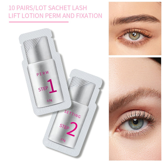 10 Pairs/Lot Eyelash Lifting Lotion 0.8g/Bag Sachet 5-8 Minutes Fast Eyelash Perm Eye Lash Lift Kit Customize Logo