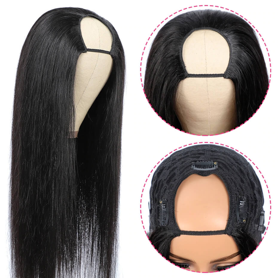 1B30 Ombre U Part Wig Human Hair Brown Colored Clip In Hair Extensions Cheveux Humains Natural Black Upart Human Hair Wigs