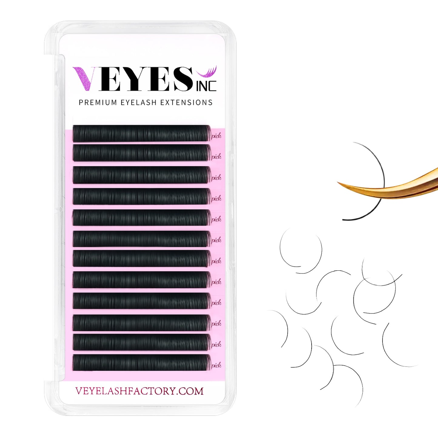 Veyes Inc Classic Eyelash Students Training Kit Veyelash 8-16 Mix Individual Lash Extensions Matte Black Silk Lashes Wholesale