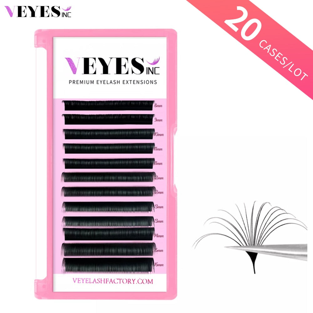 Veyes Inc 20 Cases/Lot Easy Fanning Eyelash Extensions Veyelash Russian Volume Lashes Bloom Austomatic Flowering Makeup Beauty