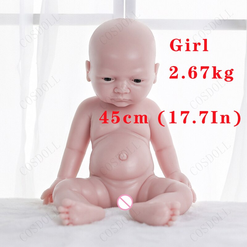 COSDOLL Silicone Reborn Baby Dolls Lifelike Newbron Baby Unpainted Doll Vivid Soft Dolls Gift Wholesale Doll DIY Blank Toys Kit