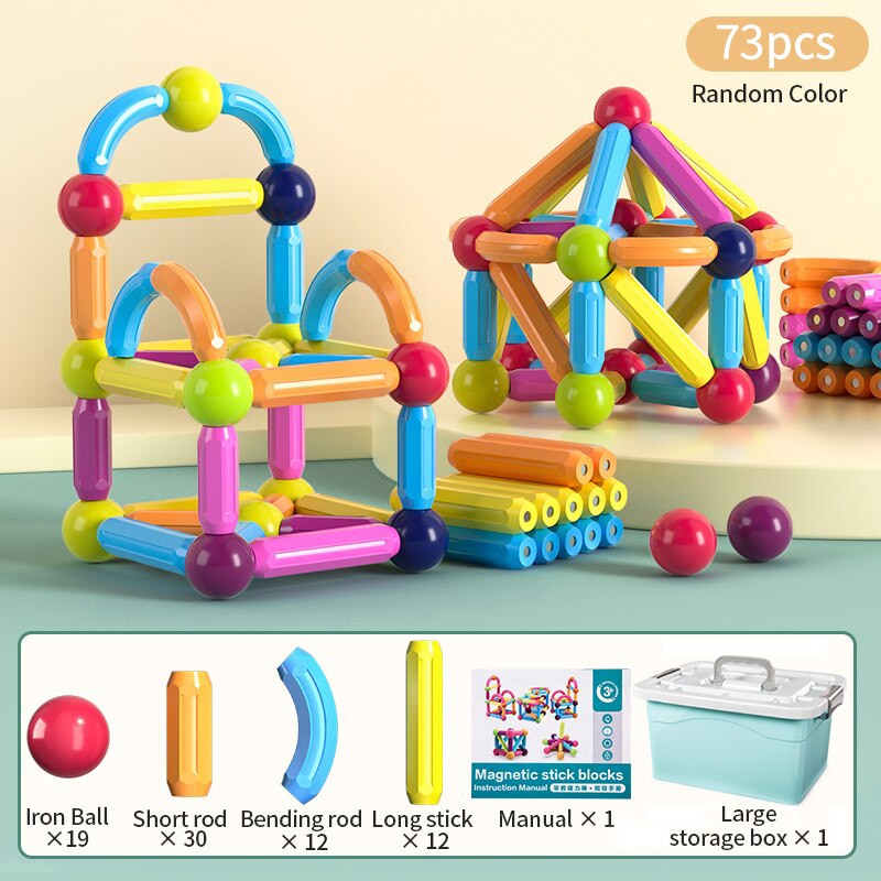 Kids Magnetic Construction Set Magnetic Balls Stick Building Blocks Montessori Educational Toys For Children Gift