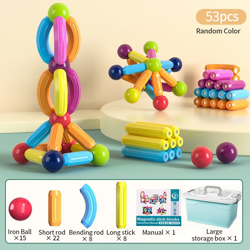 Kids Magnetic Construction Set Magnetic Balls Stick Building Blocks Montessori Educational Toys For Children Gift