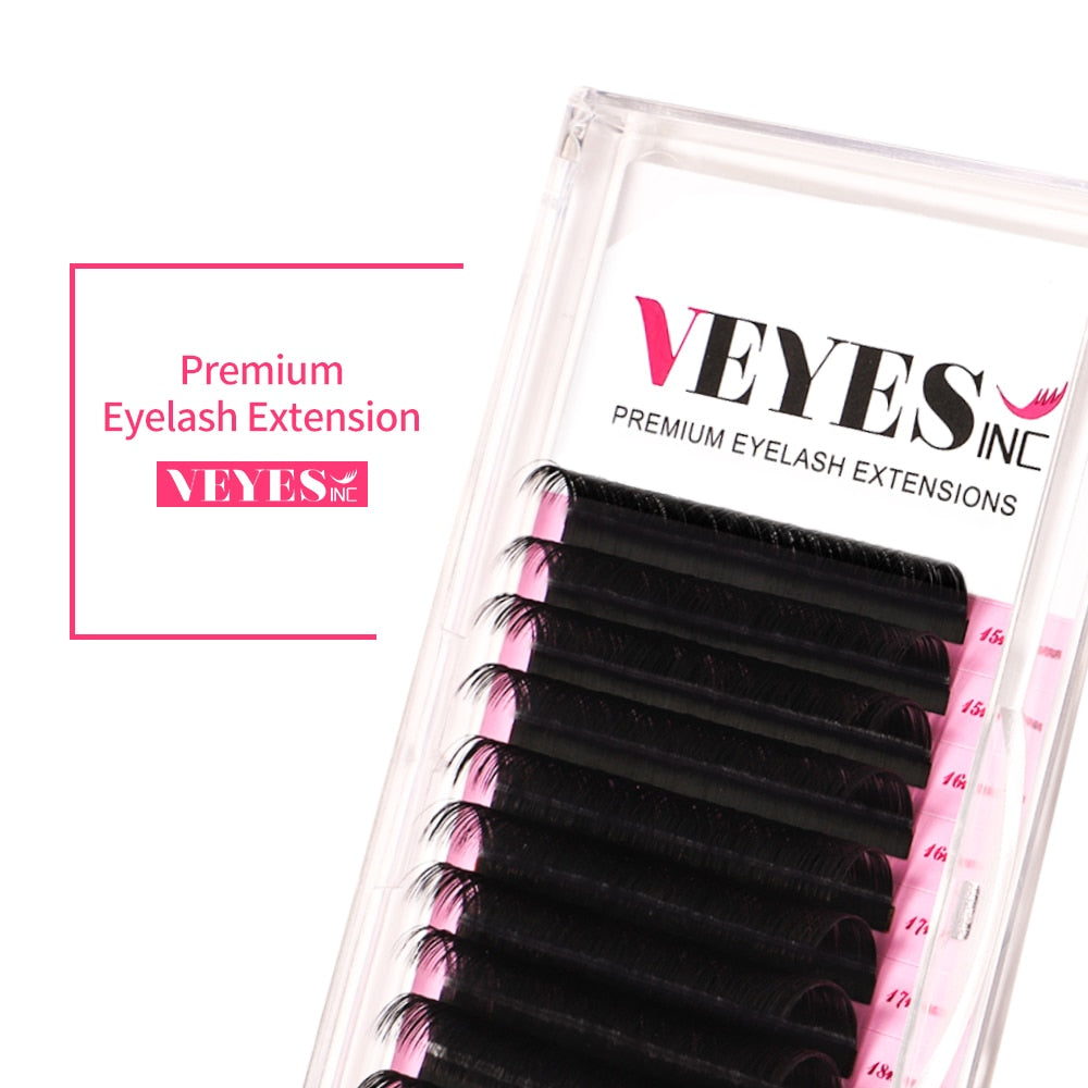 Veyes Inc Individual Eyelash Extensions Faux Mink Lashes 17-25mm Veyelash Professionals Classic Soft Natural Lash Bulk Wholesale