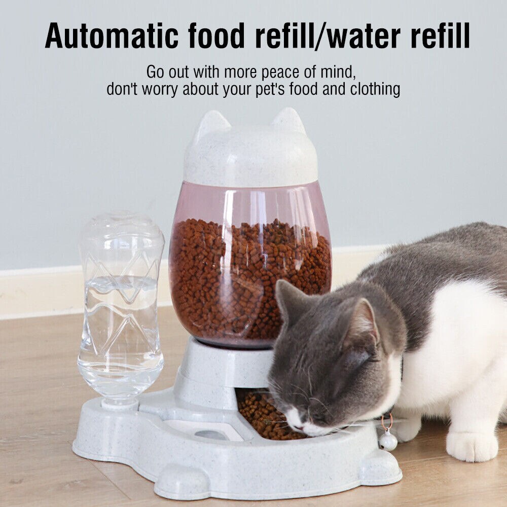 Automatic Pet Food Self Dispenser Dog Cat Rabbit Feeder US