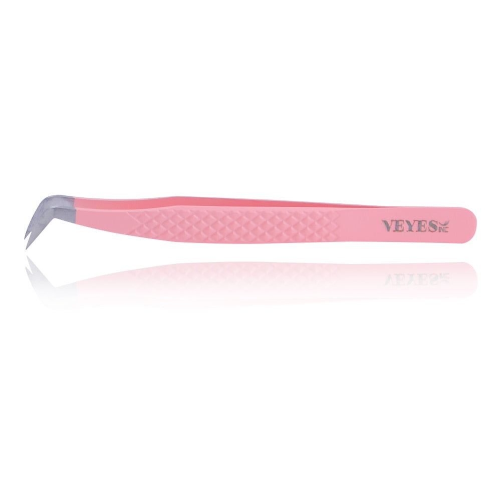 Veyes Inc Eyelash Extensions Tweezers Veyelash Professional 90 Degree Tweezers for Volume Stainless steel 3D Accurate Closure