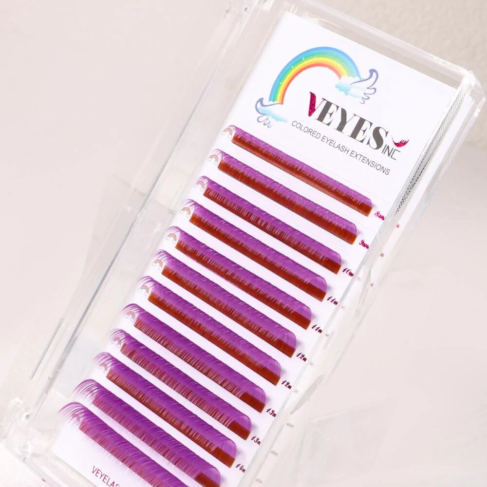 Veyes Inc Colored Eyelash Extensions Veyelash 0.07 Soft 9-16MM Color False Lashes Faux Mink Individual Volume Lashes Extensions