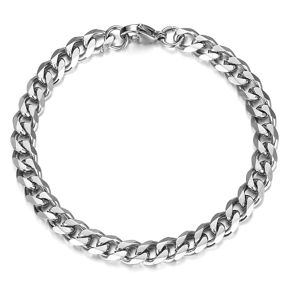 Punk Stainless Steel Bracelets For Men Women Gold Color Silver Color Curb Cuban Link Chain Wristband Miami Jewelry Gifts