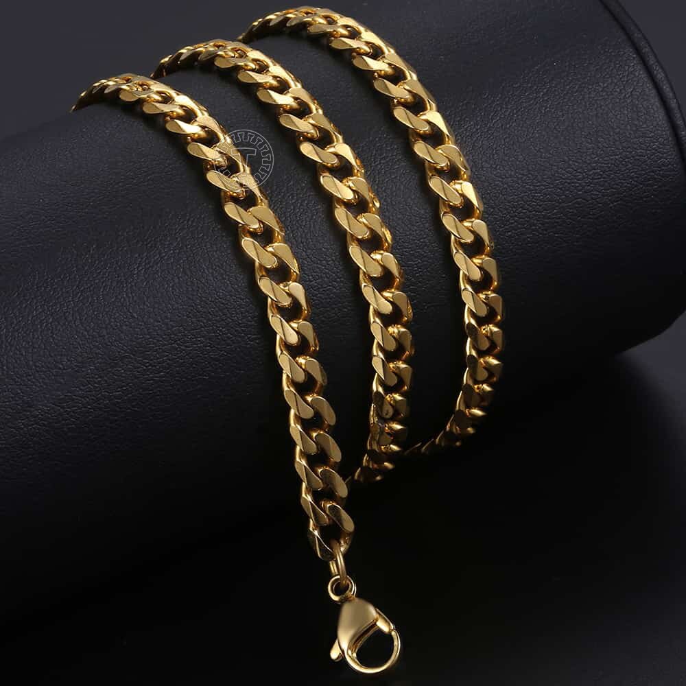 3-11mm Stainless Steel Necklace for Women Men Curb Cuban Link Chains Gold Silver Color Mens Chain Necklace Gift Wholesale DKNM09