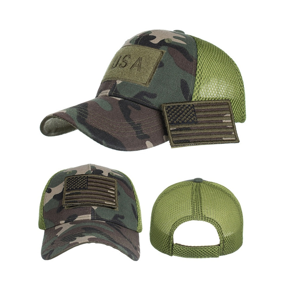 Tactical Camouflage Baseball Caps Men Summer Mesh Military Army Caps Hiking Hunting Cap Hats