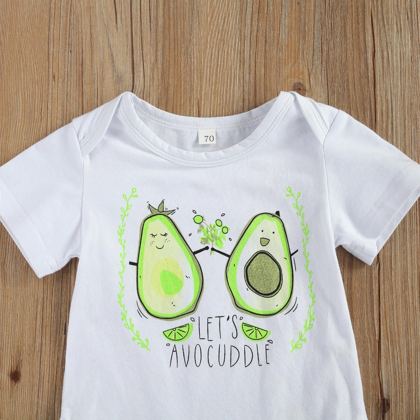 lioraitiin 0-18M Infant Baby Girl Romper Tops Pants Suit Avocado Printed Pattern Short Sleeve Shirt Loose Summer Shorts