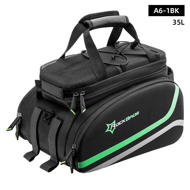 ROCKBROS Bicycle Carrier Bag MTB Bike Rack Bag Trunk Pannier Cycling Multifunctional Large Capacity Travel Bag With Rain Cover