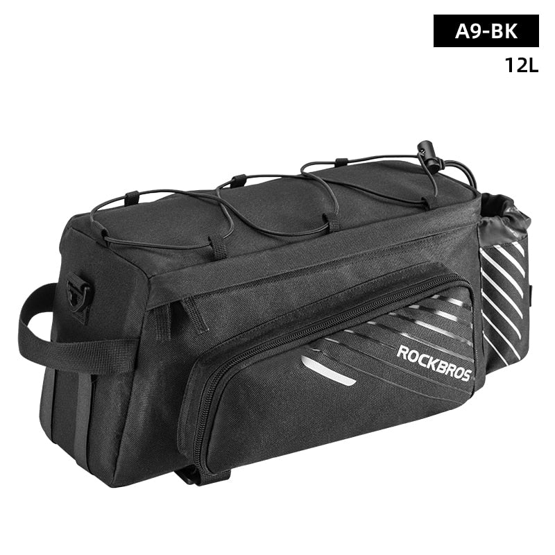 ROCKBROS Bicycle Carrier Bag MTB Bike Rack Bag Trunk Pannier Cycling Multifunctional Large Capacity Travel Bag With Rain Cover