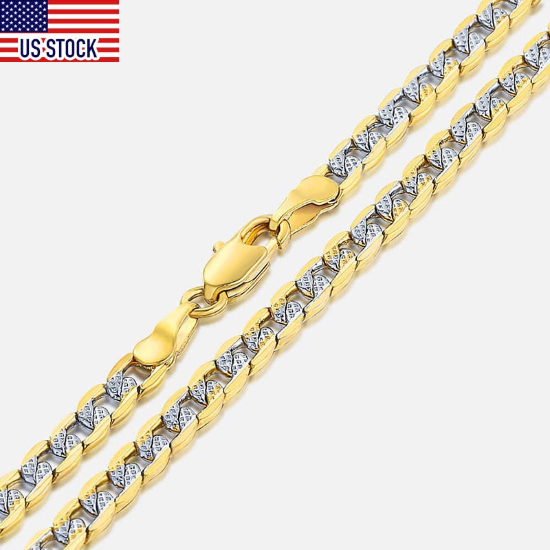 Davieslee 4mm Necklace for Men Women Curb Chain Cuban Link Mens Womens Necklace Chains Dropshipping Jewelry 45-91cm DLGN64A