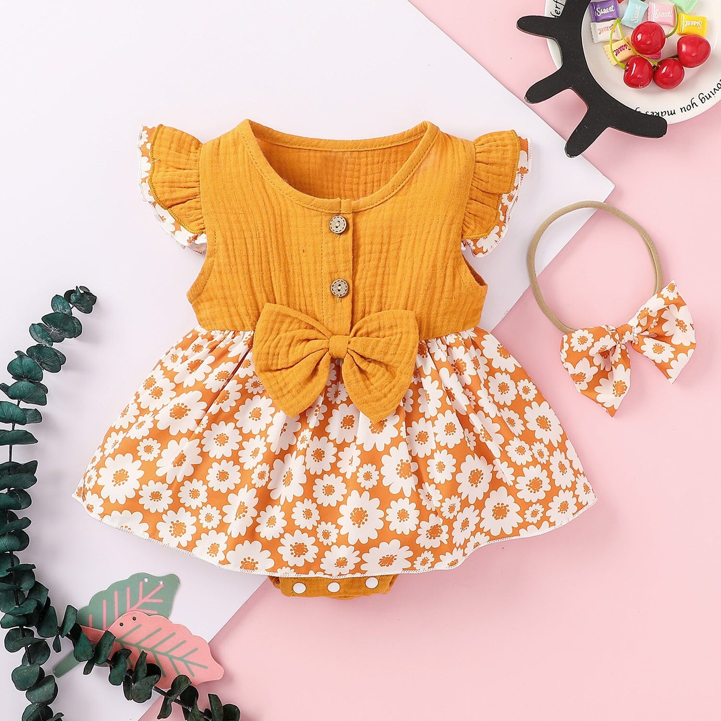 lioraitiin 0-18M Newborn Infant Baby Girl Summer Fashion Dress Off Shoulder Floral Printed Clothing 7Colors