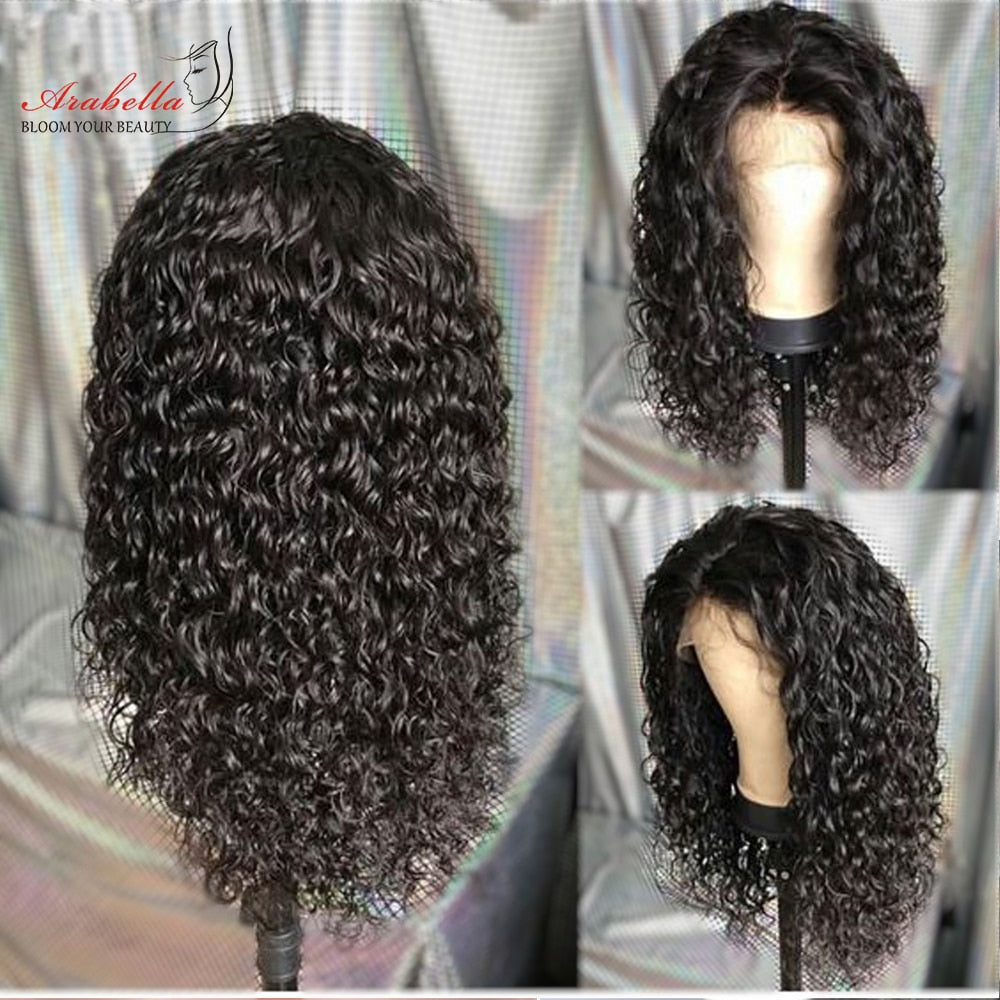 Water Wave Bob Wig Arabella Peruvian Human Hair Wigs For Women 13x5x2 Transparent Lace Front Wig Pre Plucked T Part Lace Bob