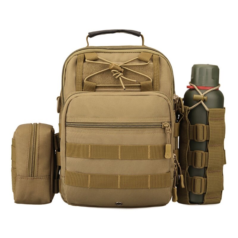 Molle Bag Tactical Water Bottle Pouch Bag Military Outdoor  Hiking cycling Drawstring Water Bottle Holder Kettle Carrier Bag