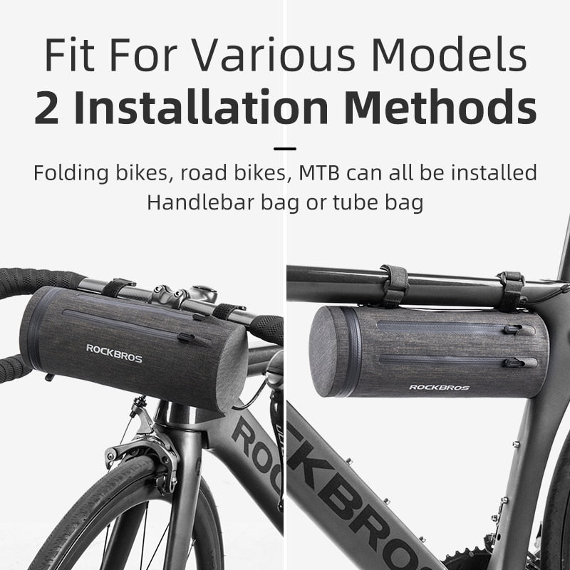 ROCKBROS Waterproof Bike Bag Front Bicycle Bag MTB Road Handlebar Pannier Multi-purpose Large Capacity Backpack Cycling Tube Bag