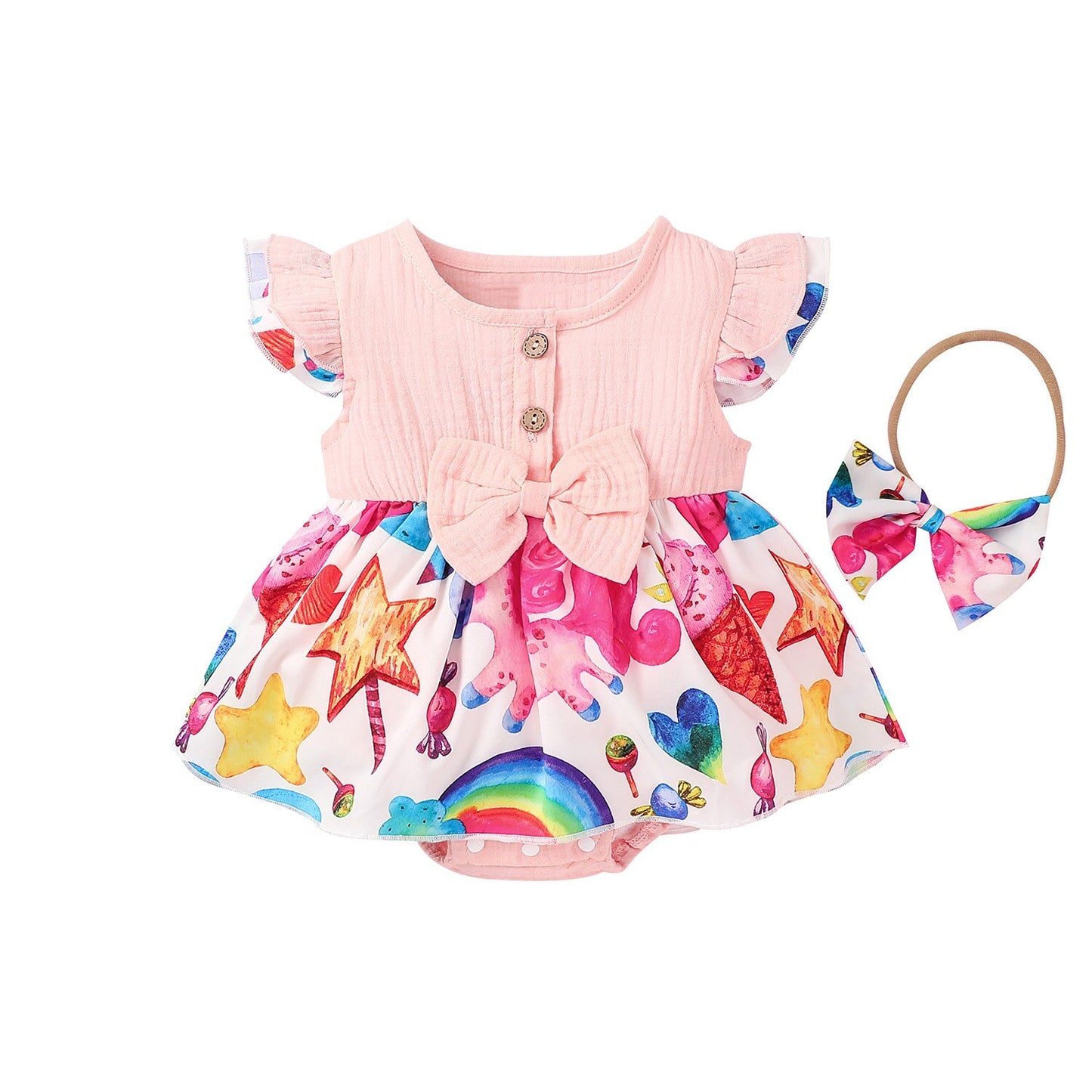 lioraitiin 0-18M Newborn Infant Baby Girl Summer Fashion Dress Off Shoulder Floral Printed Clothing 7Colors