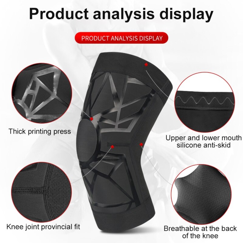 1PCS Compression Knee Support Sleeve Protector Elastic Kneepad Brace Gym Sports Basketball Volleyball Running Protector