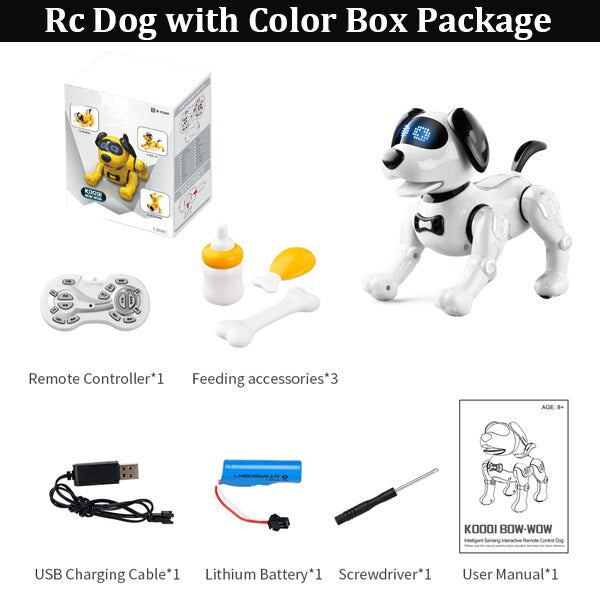 Funny RC Robot Electronic Dog Stunt Dog Voice Command Programmable Touch-sense Music Song Robot Dog for Children&#39;s Toys Gift