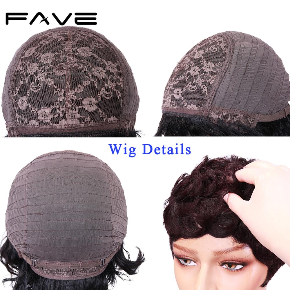 FAVE Short Pixie Cut Human Hair Curly Wigs For Women Natural Black Remy Hair Natural Look High Density Glueless Cheap Human Wigs