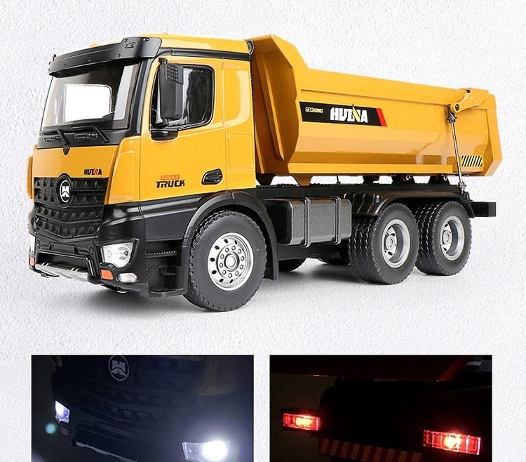 Strongest best 1/14 10 channels 2.4GHz Radio Control Alloy Dump Truck Huina 1582 Poland warehouse to EU/AU/US/Canada