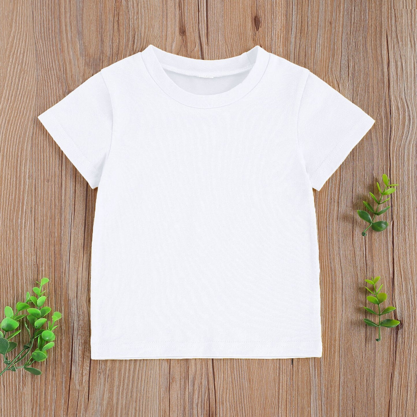 lioraitiin 1-5Years Children Baby Girls T Shirts Tops Solid Short Sleeve Pullover Solid Causal Tops