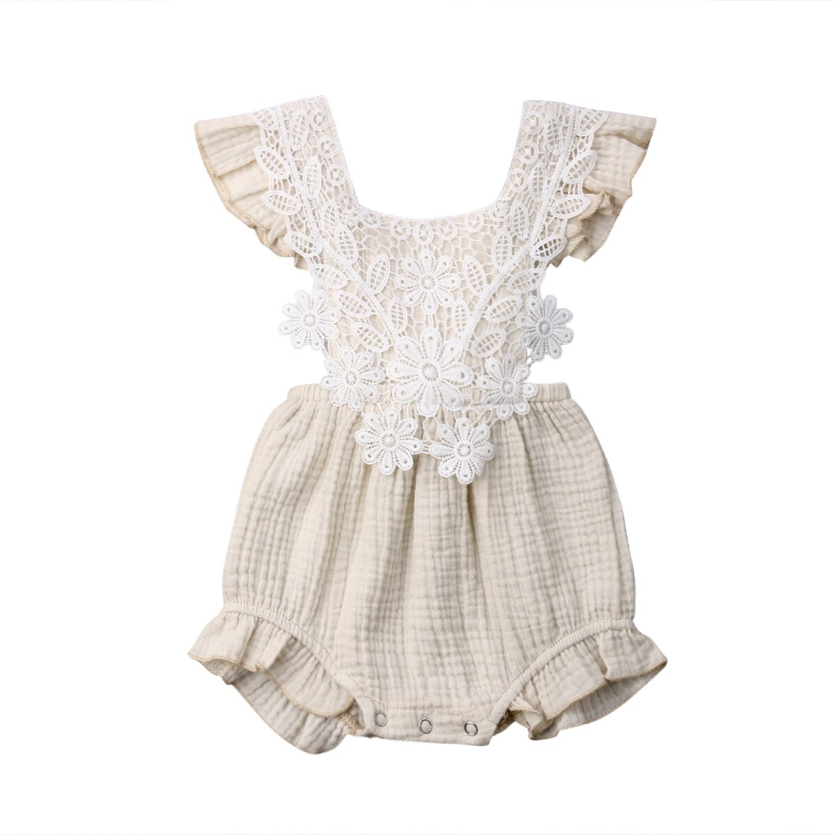 Pudcoco US Stock New Fashion Cute Newborn Kids Baby Girls Ruffle Lace Romper Playsuit Clothes Outfit