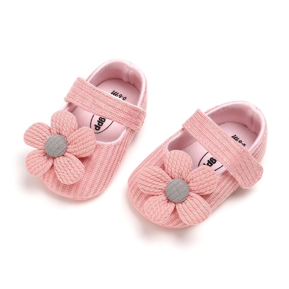 lioraitiin 0-18M Fashion Baby First Walkers  Infant Newborn Baby Girl Soft Sole Crib Shoes Flower Cotton Prewalker Shoes