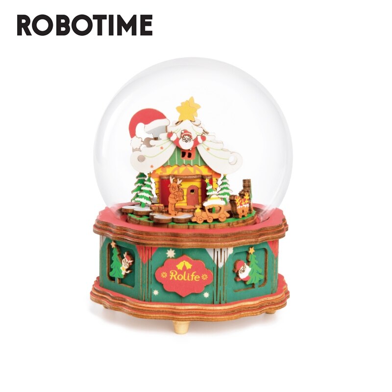 Robotime Holiday Gift 7 Kinds DIY 3D Puzzle Game Assembly Moveable Music Box Toy for Children Adult