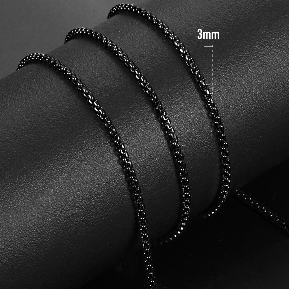 Simple 2-5mm Rolo Box Chain Necklaces For Women Men Anti Allergy Stainless Steel Necklaces 2020 Fashion Jewelry Wholesale