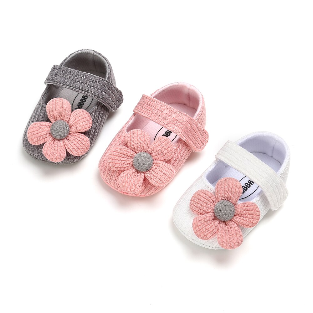 lioraitiin 0-18M Fashion Baby First Walkers  Infant Newborn Baby Girl Soft Sole Crib Shoes Flower Cotton Prewalker Shoes