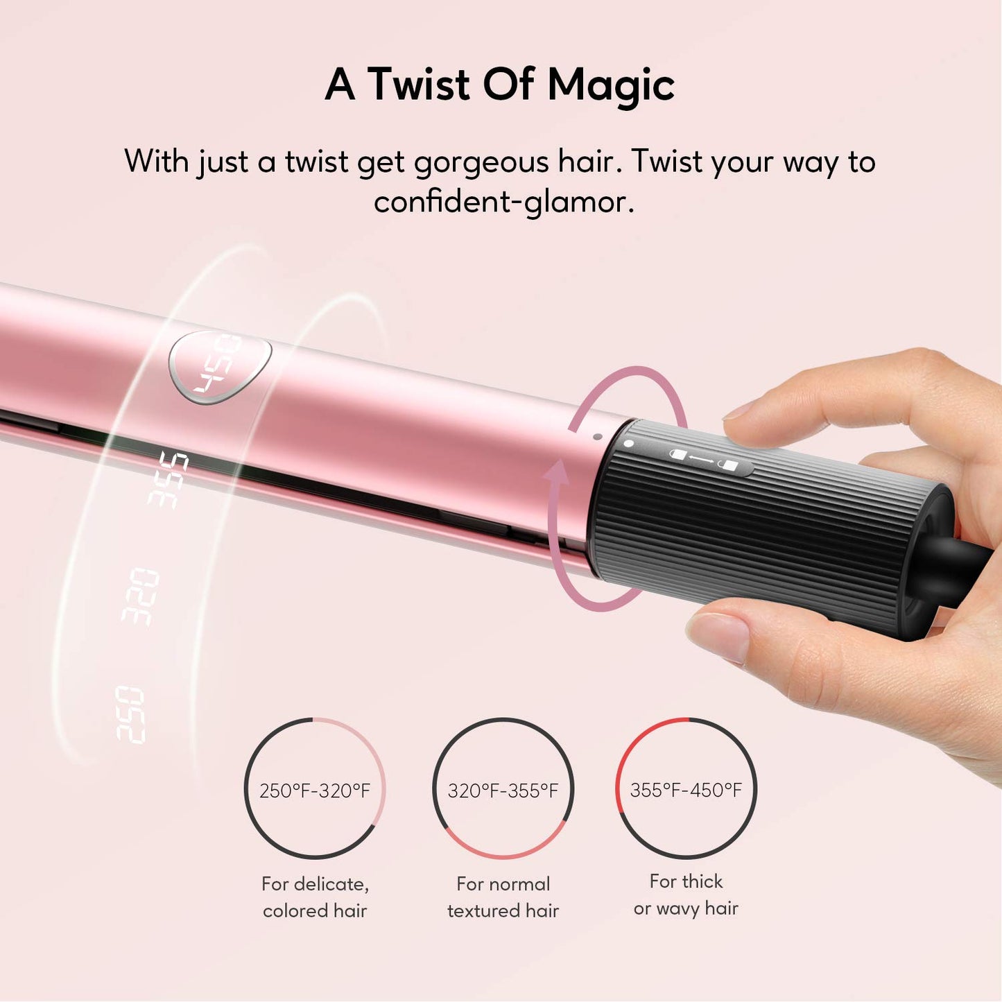 KIPOZI Professional Hair Striaghtener Nano Titanium Instant Heating Flat Iron 2 In 1 Curling Iron Hair Tool with LCD Display