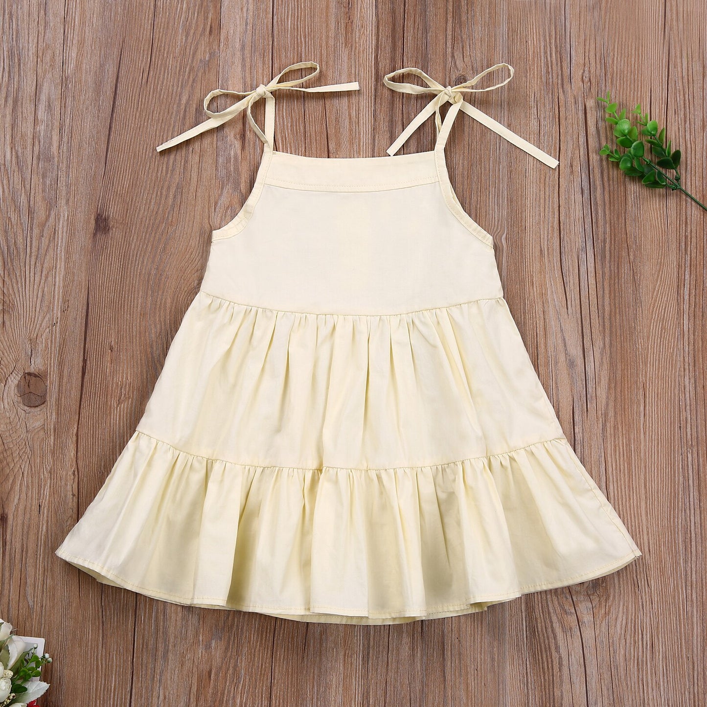 lioraitiin 0-5Years Toddler Baby Girl Summer Dress Sleevless Solid O-Neck Cotton Soft Fashion Cute Clothing 3Colors