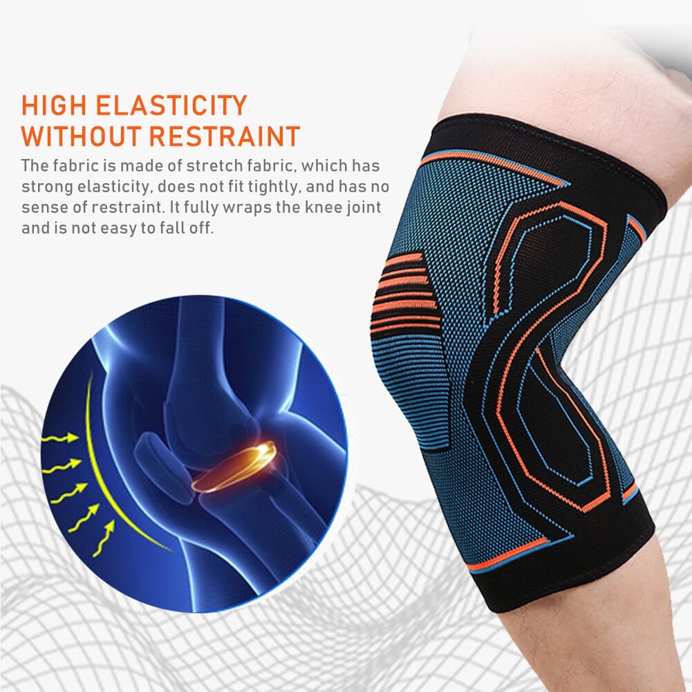 1PC Compression Knee Brace Workout Knee Support for Joint Pain Relief Running Basketball Knitted Knee Sleeve for Adult