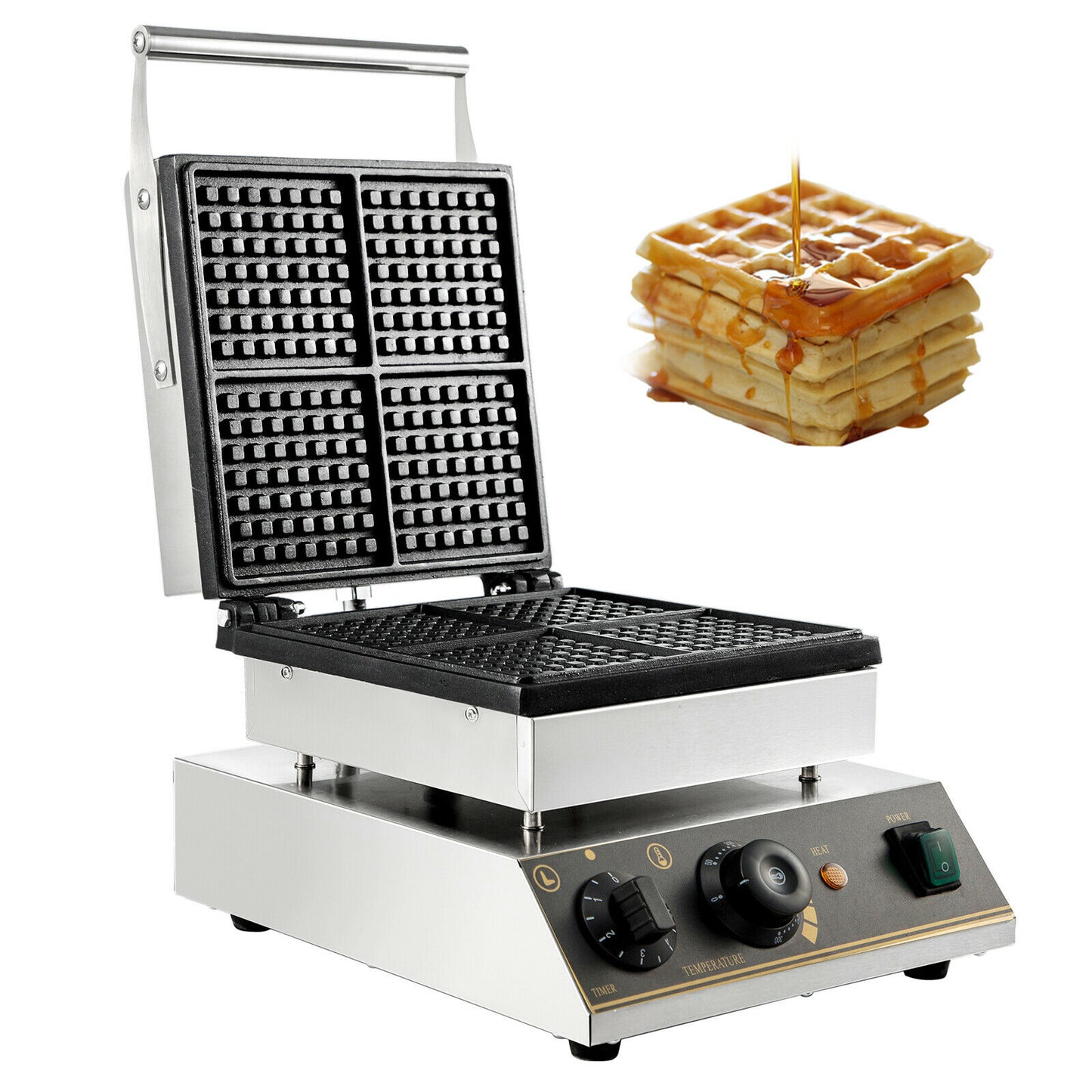 VEVOR Commercial Electric Waffle Maker Kitchen Appliance Home Round Square Shape Baking Pan Toaster Cake Baker Cooking Gaufriers