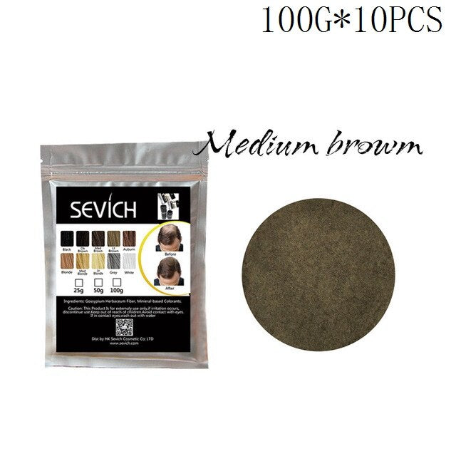 Sevich 10 Color 1000g Refill Bags Salon Regrowth Keratin Hair Fiber Thickening Hair Loss Conceal Styling Powders Extension