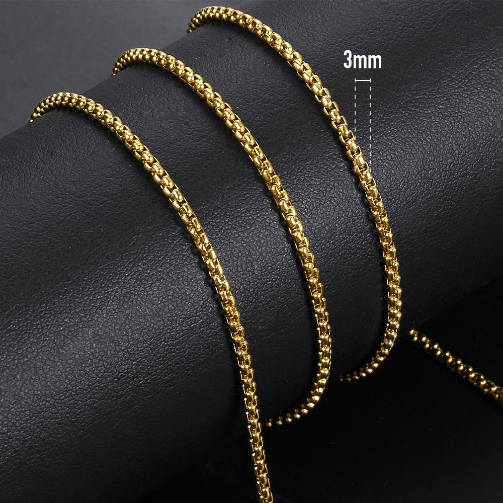 Simple 2-5mm Rolo Box Chain Necklaces For Women Men Anti Allergy Stainless Steel Necklaces 2020 Fashion Jewelry Wholesale