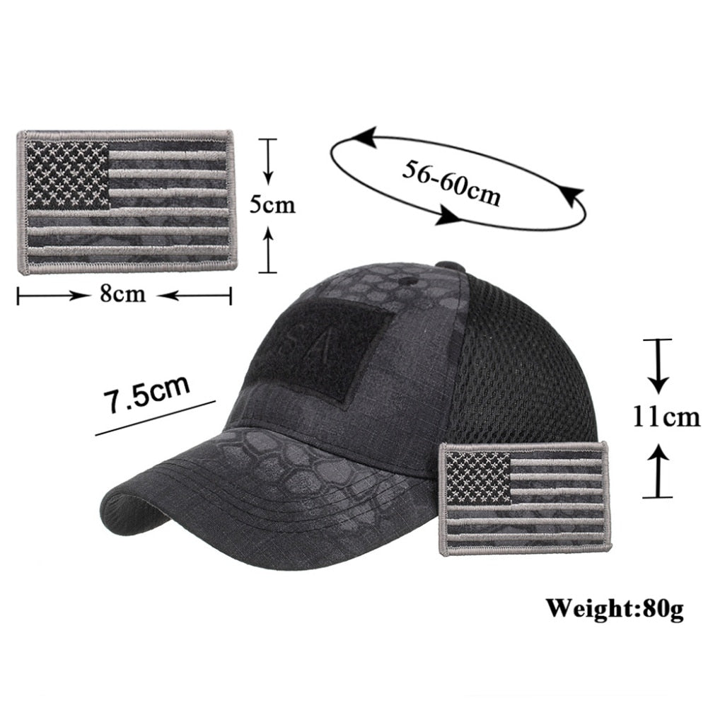 Tactical Camouflage Baseball Caps Men Summer Mesh Military Army Caps Hiking Hunting Cap Hats