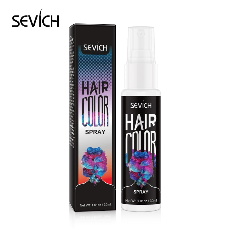 Sevich 8 Colors 30ml Hair Dye Spray Disposable Hair Quick Spray Waterproof Hair Dye Blue/Red Fashion Instant Hair Color Products