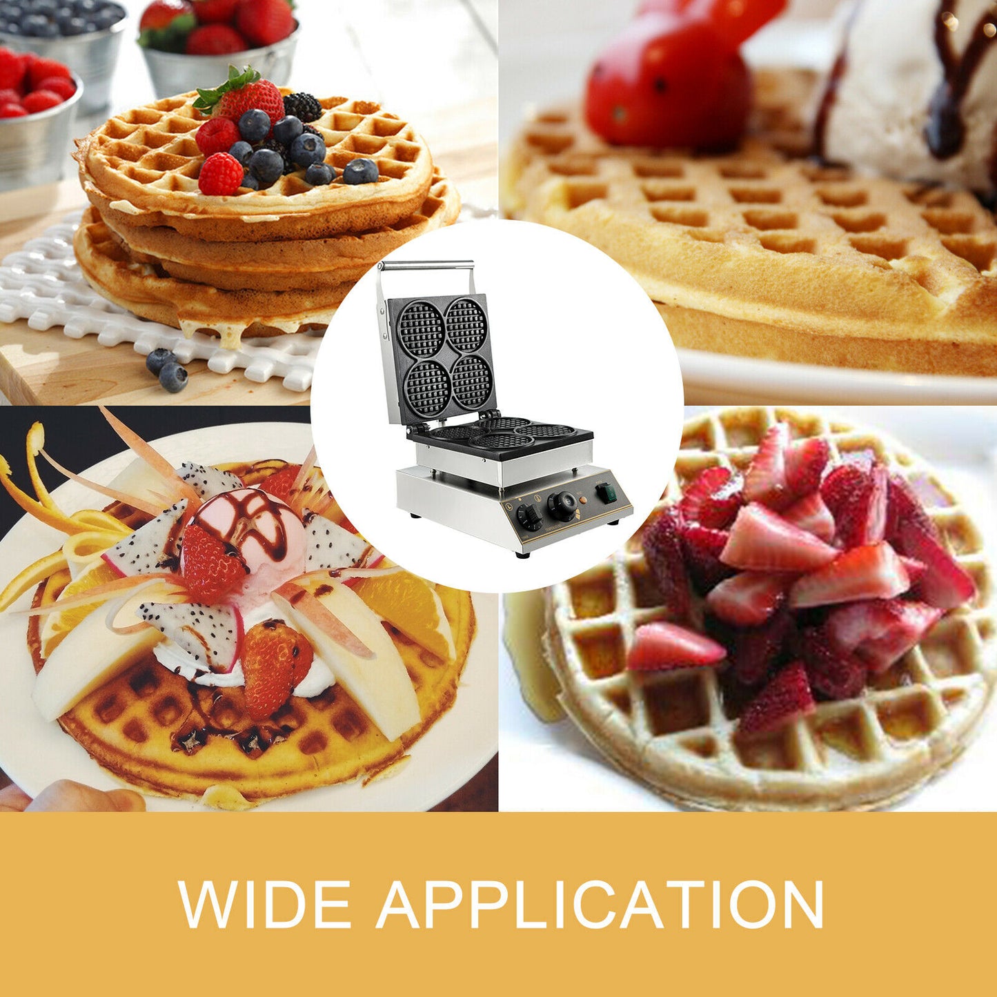 VEVOR Commercial Electric Waffle Maker Kitchen Appliance Home Round Square Shape Baking Pan Toaster Cake Baker Cooking Gaufriers