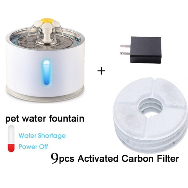 2.4L Upgraded Automatic Cat Water Fountain Water level Window LED Electric Mute Water Feeder Dog Pet Drinking Bowl Dispenser