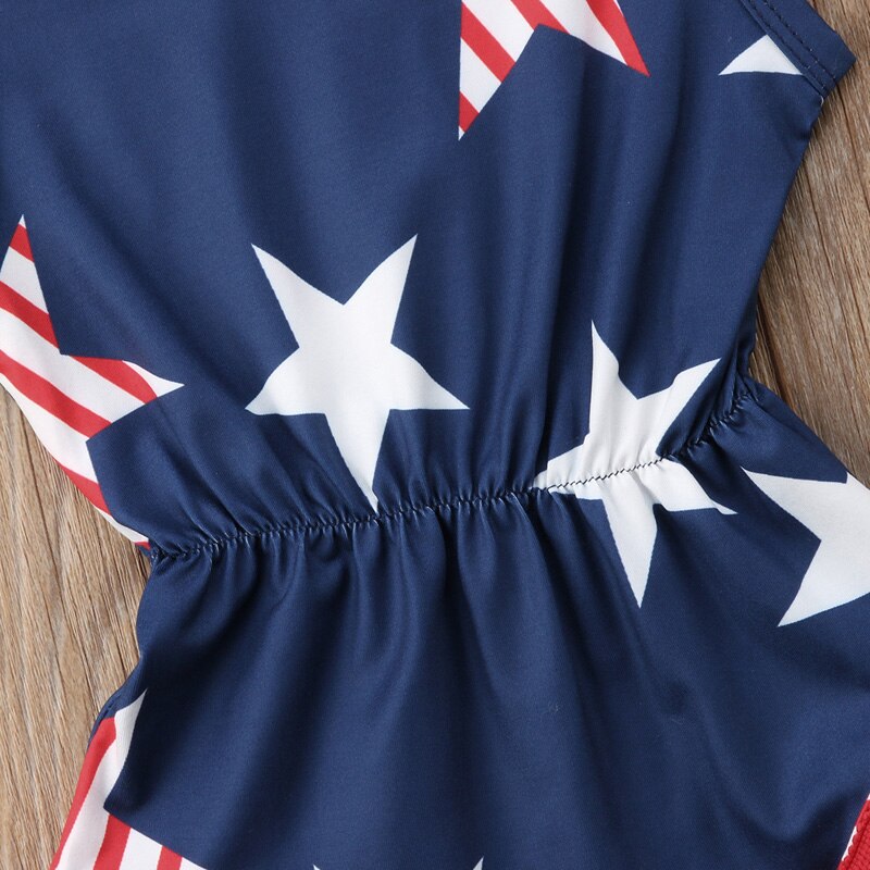 lioraitiin 0-24M Newborn Baby Girls Clothing Fourth of July Kids Baby Girls Star Romper Jumpsuit Playsuit Outfits