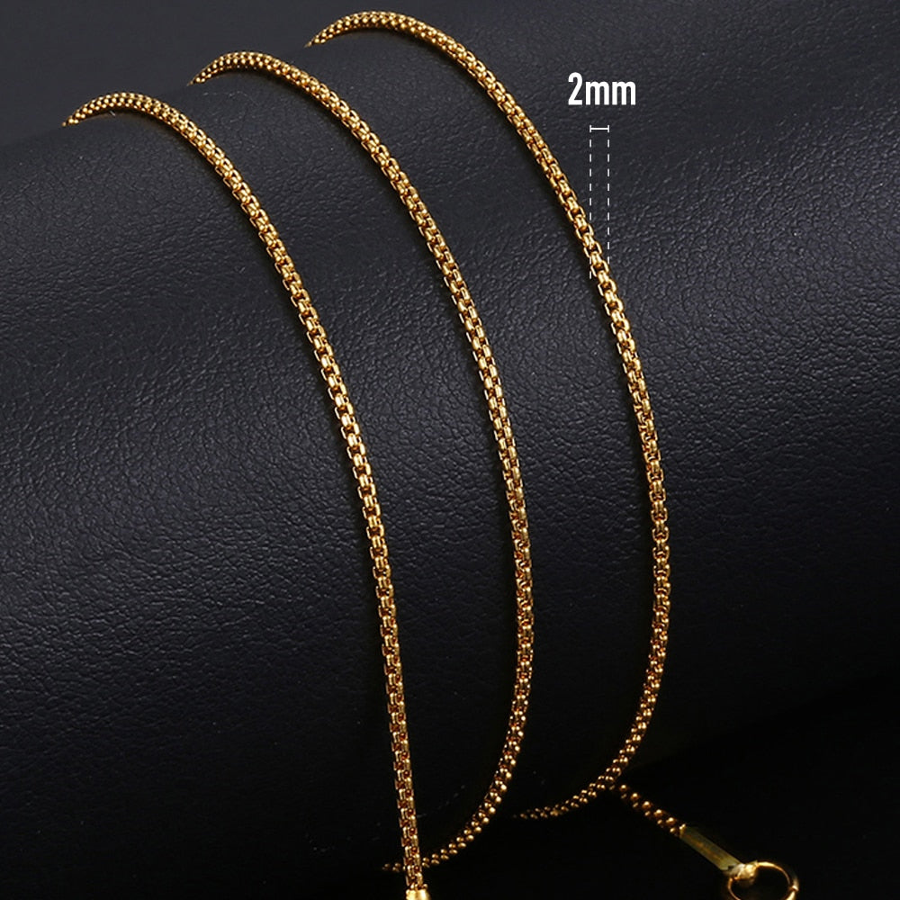 Simple 2-5mm Rolo Box Chain Necklaces For Women Men Anti Allergy Stainless Steel Necklaces 2020 Fashion Jewelry Wholesale