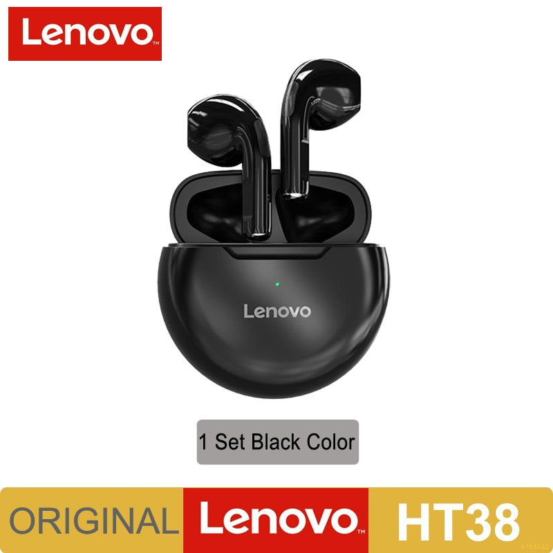 Original Lenovo LivePods HT38 Headphones TWS Wireless Bluetooth  Earphone Sports 9D Stereo Bass Headsets For Android IOS Earbuds