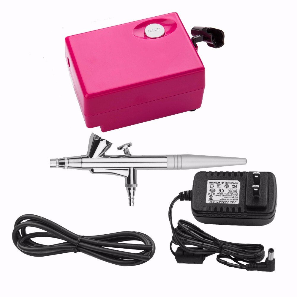 Airbrush With Mini Compressor Air Brush Makeup Kit Single Action Set For Body Paint Makeup Craft Toy Models Airbrush Cake Model