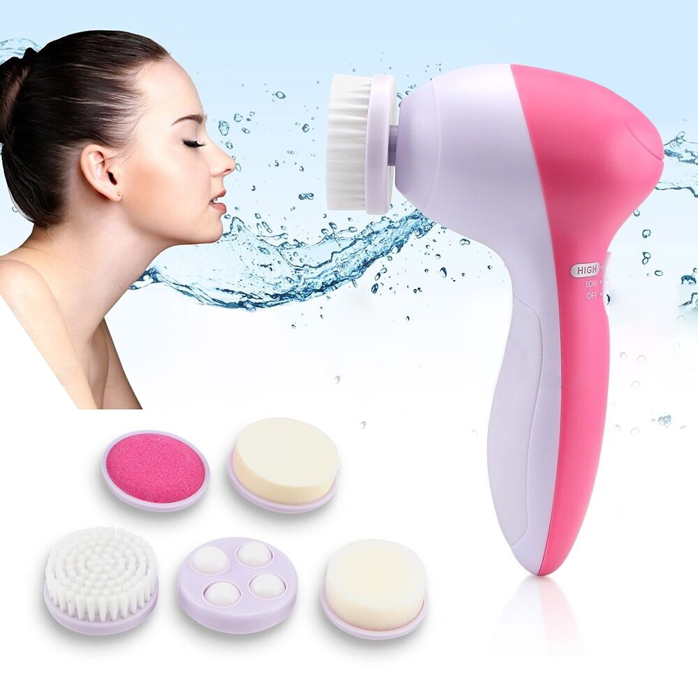 5-1 Multifunction Electric Face Facial Cleansing Brush Spa Skin Care Massage Skin Care Mahine Pore Cleaner Device